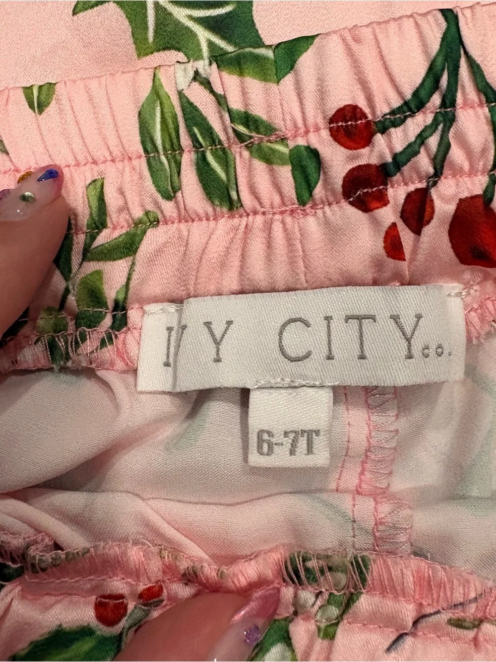 Ivy City Co Little Girl Pink Christmas Feather Cuff Pajamas - Size 6-7T